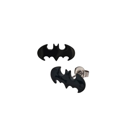 Batman Cut-out Black Bat Studs - Click Image to Close